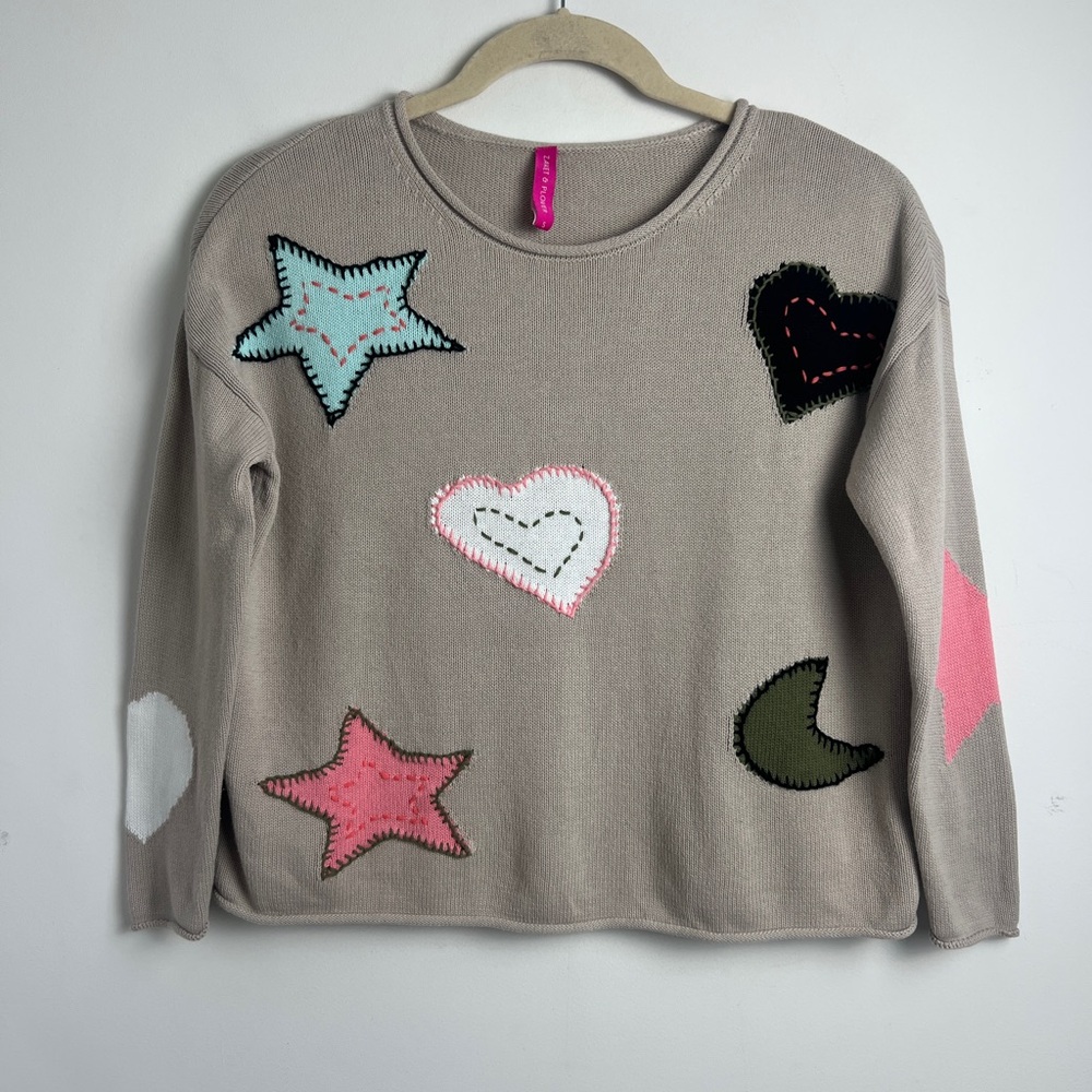 Zaket &‎ Plover Small The Moon Jumper Quirky Sweater 100% Cotton In Putty - Picture 6 of 14